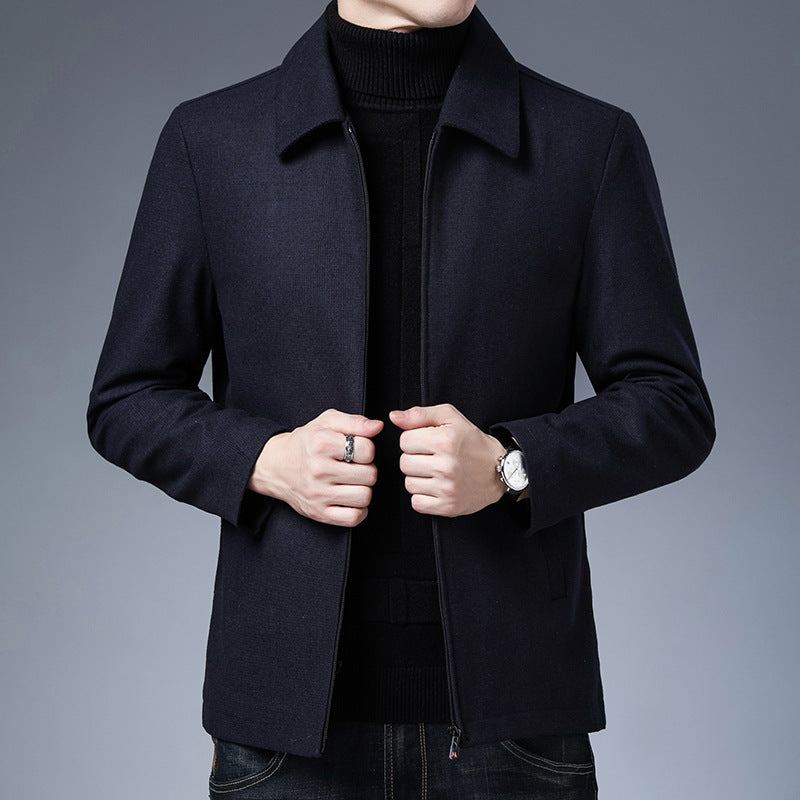 Polo Collar Jacket Zipper Coat
