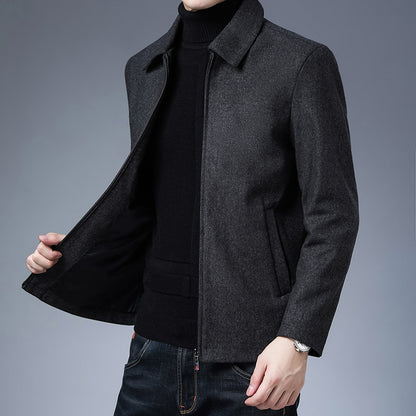 Polo Collar Jacket Zipper Coat