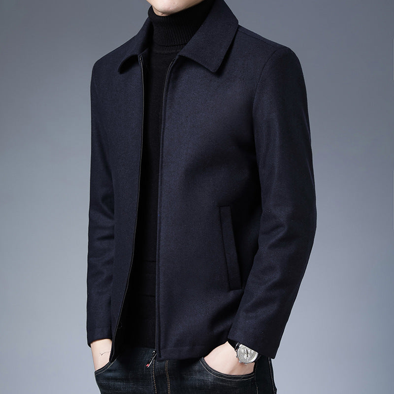 Polo Collar Jacket Zipper Coat