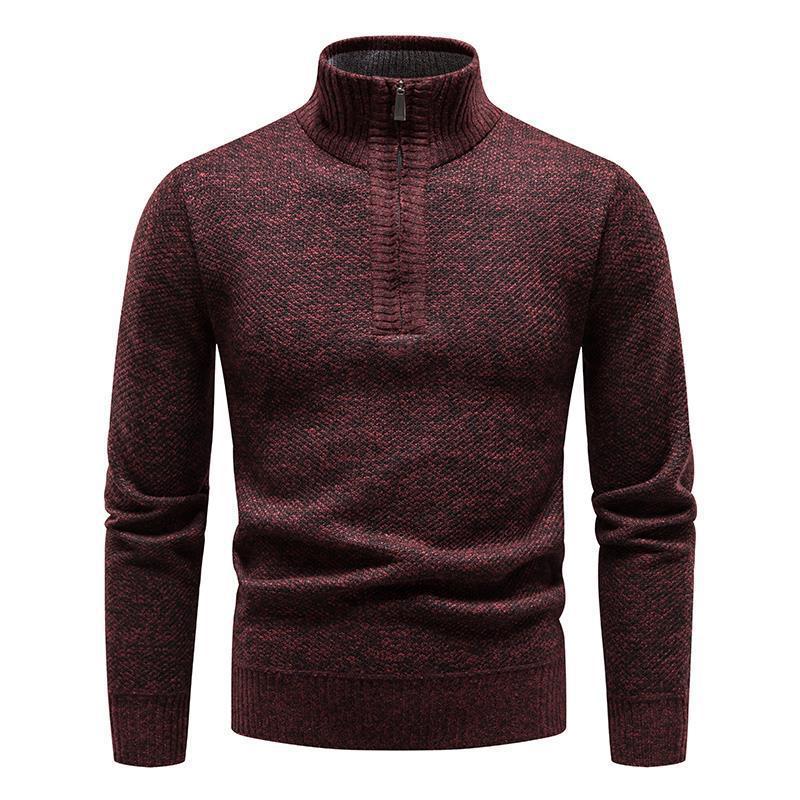 Slim Fit Pullover with Half High Zipper