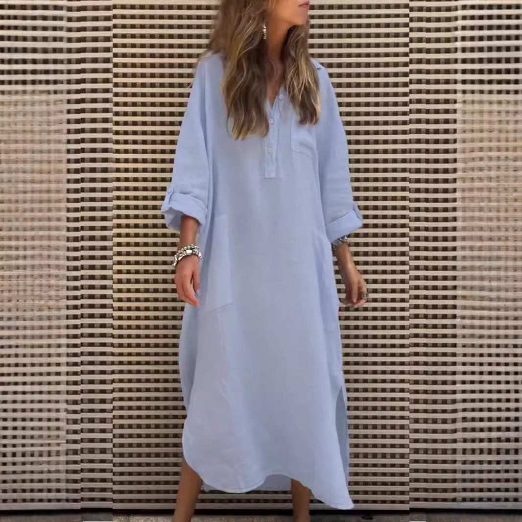 Elegant Solid Color Irregular Dress